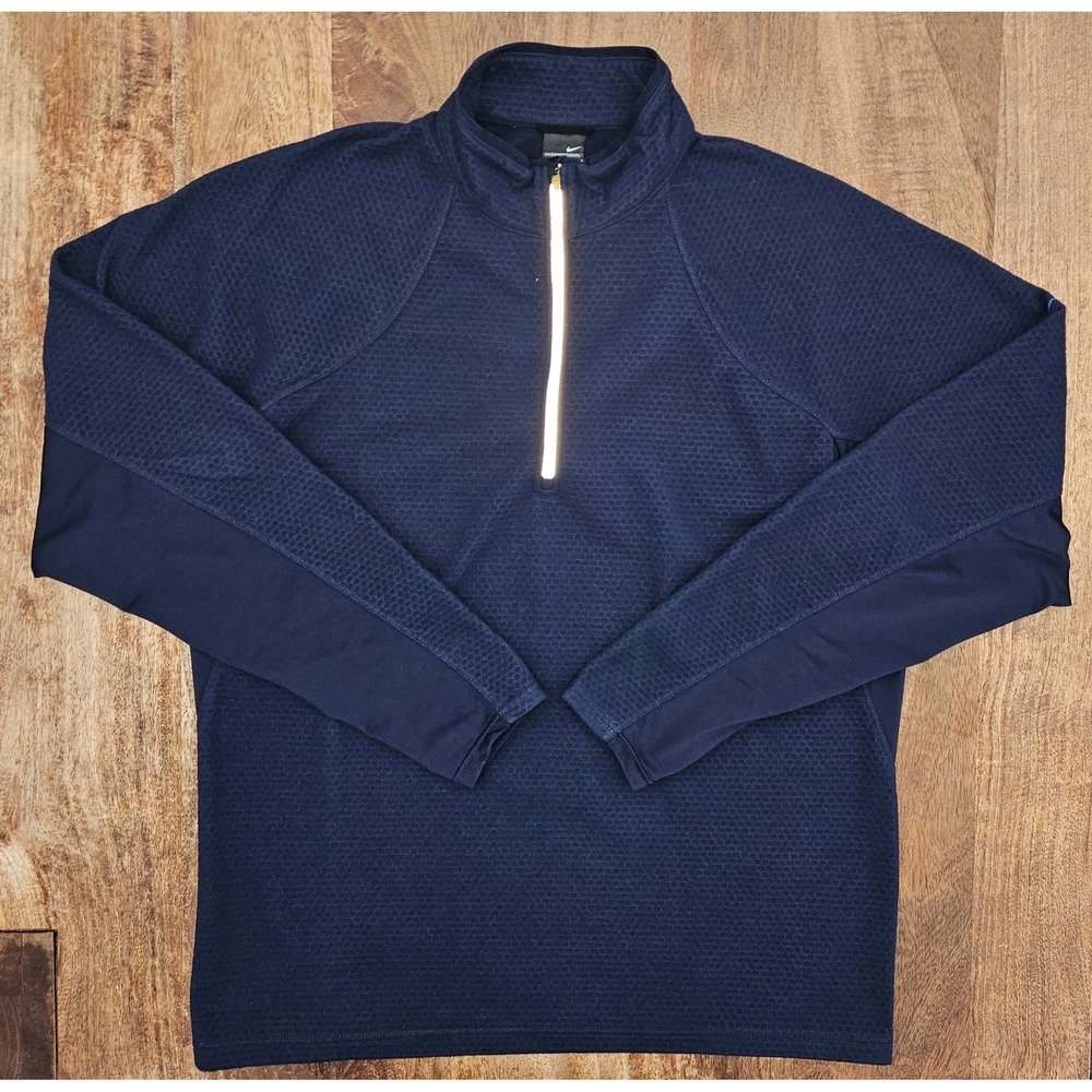 Nike Sphere Terminal Sweater Mens L Blue Quarter Zip Pullover Activewear
